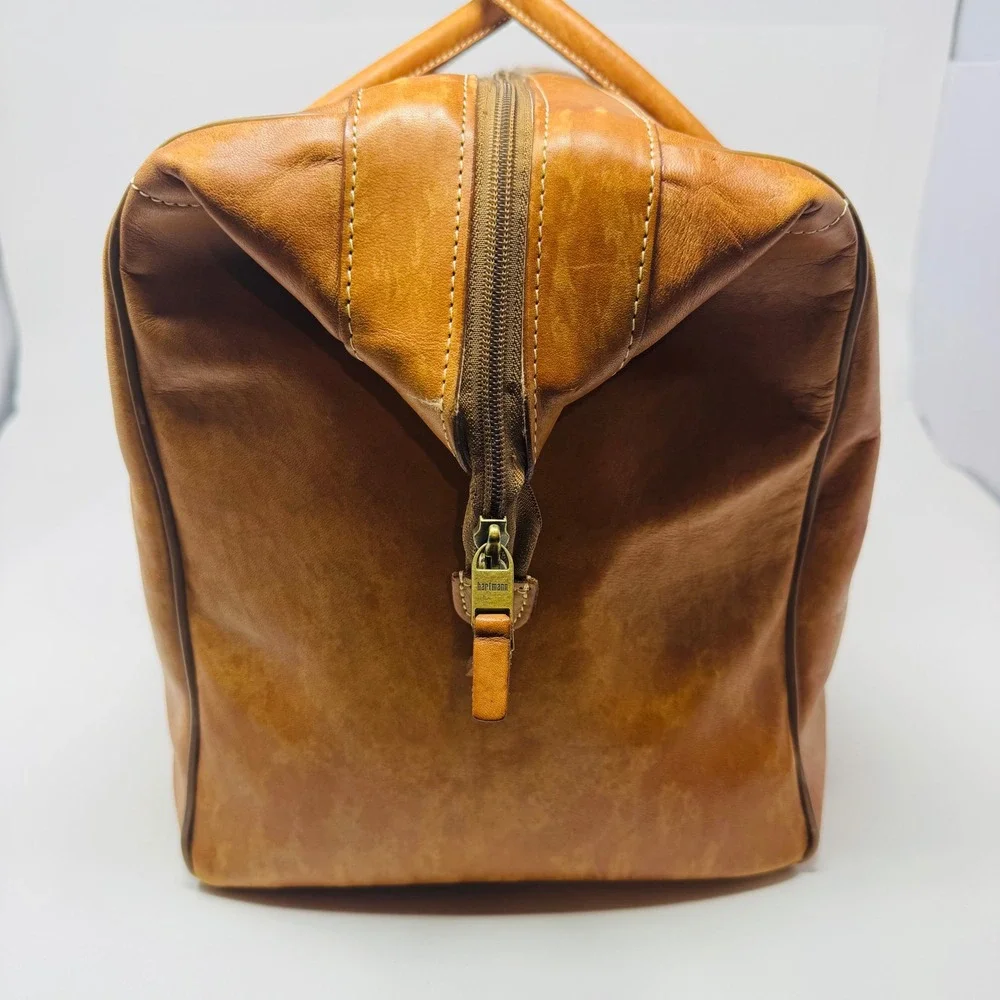 VTG Hartmann Heritage Tan Belting Leather Duffel Bag Weekender Luggage Carryon